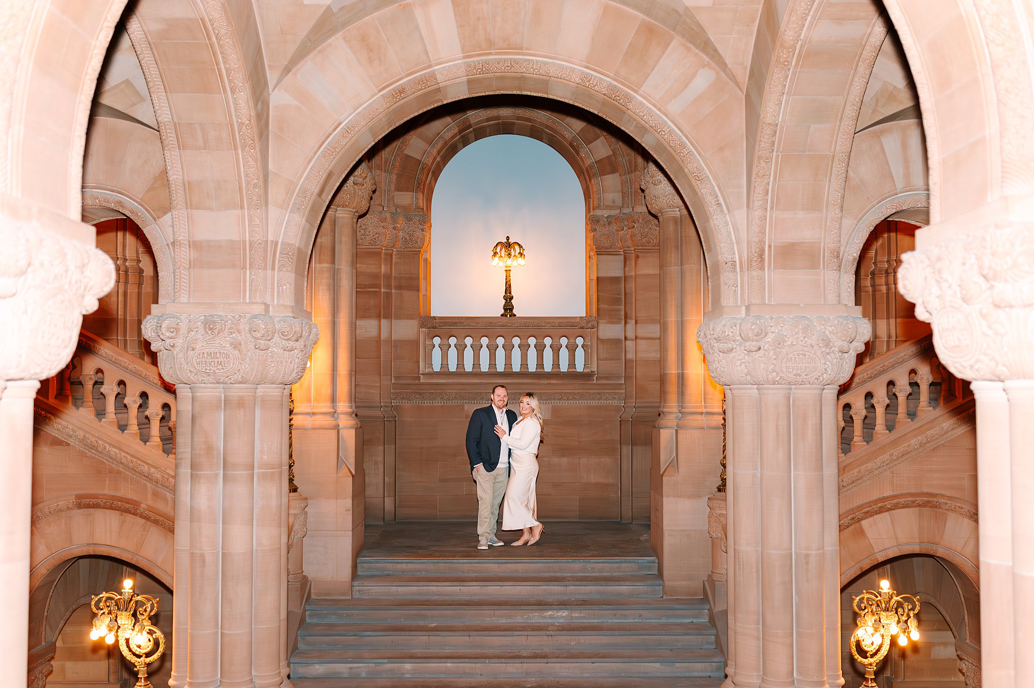 Couple on the million dollar staircase