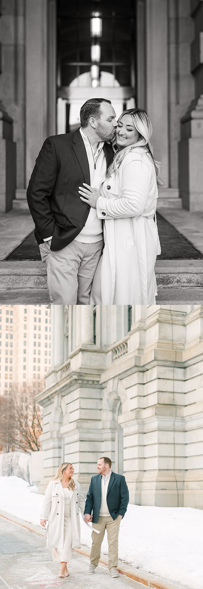 Couples portraits outside in downtown Albany NY