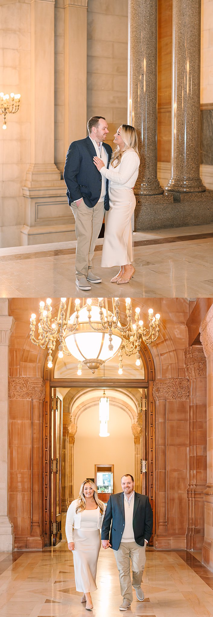 A joyful couple during their Albany NY engagement session