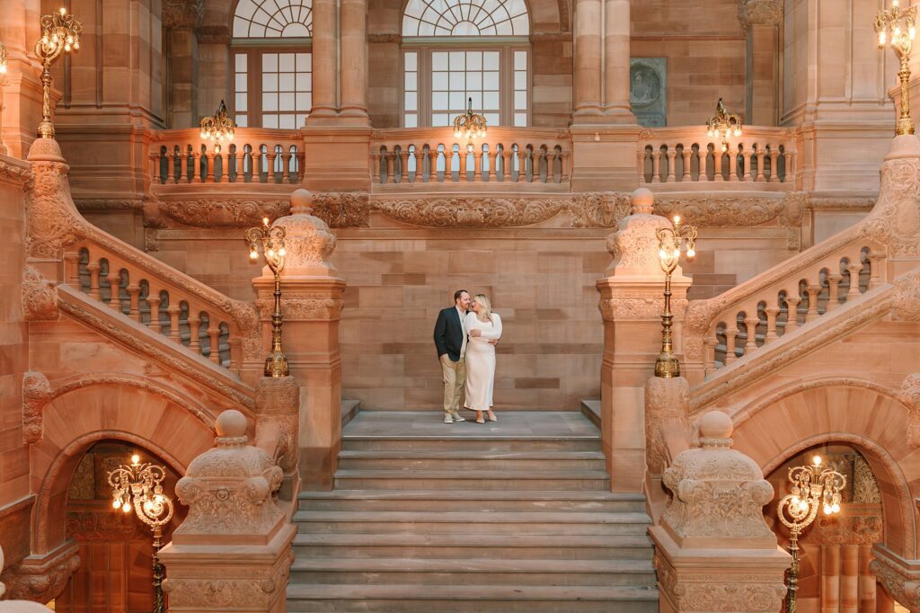 Albany Capitol Engagement Session on the Million Dollar Staircase 
